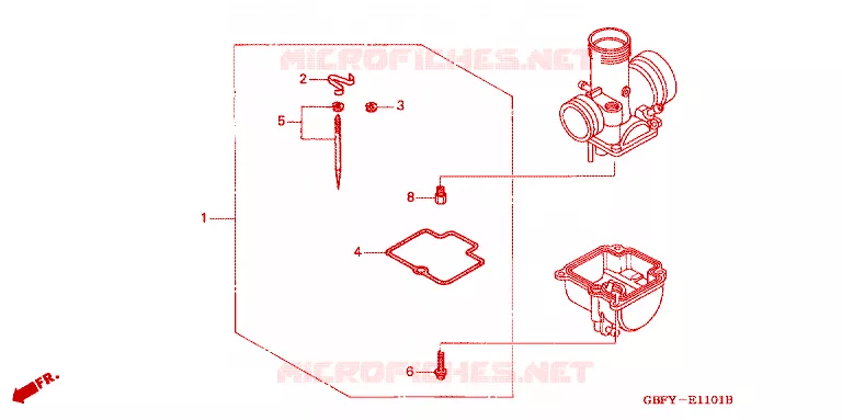 PIECES DE CARBURATEUR Honda MOTO 80 CR 2000  CR80RY
