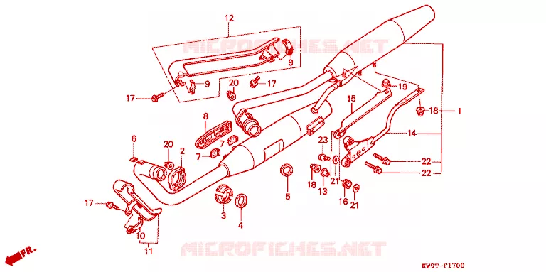 SILENCIEUX D'ECHAPPEMENT Honda MOTO 400 STEED 1996  NV400CT