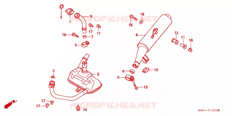 SILENCIEUX D'ECHAPPEMENT Honda MOTO 250 VT 1992  VT250FN