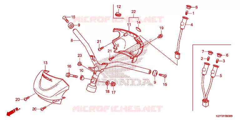 GUIDON - CARENAGE Honda MOTO 110 BENLY 2018  MW1101WHJ