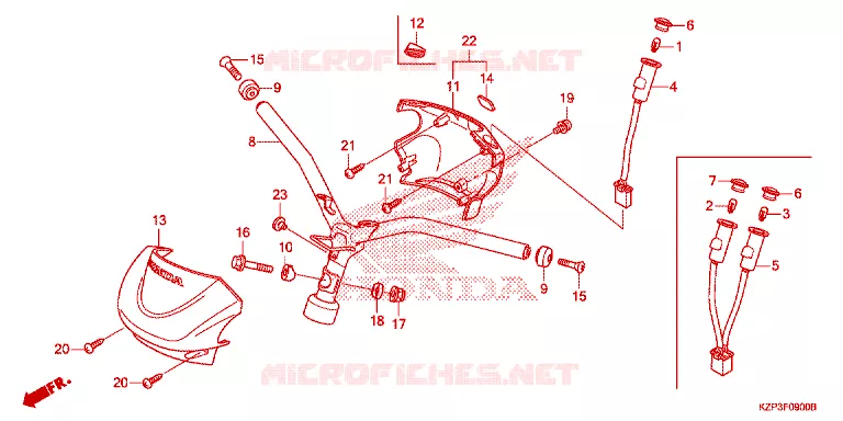 GUIDON - CARENAGE Honda MOTO 110 BENLY 2020  MW1101WHL
