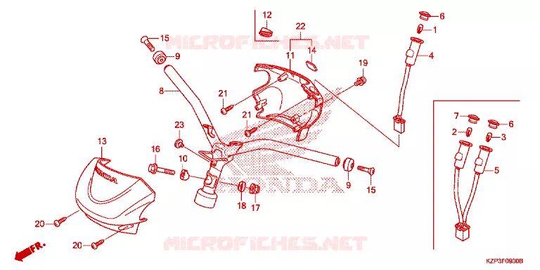 GUIDON - CARENAGE Honda MOTO 110 BENLY 2020  MW1101WHL