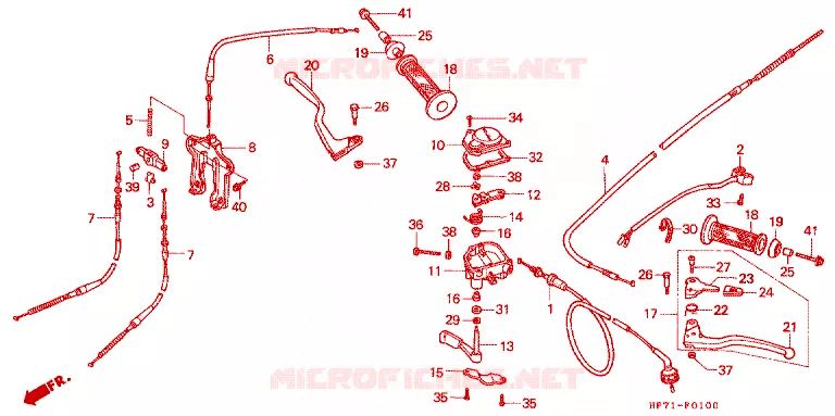 LEVIER DE GUIDON - CABLE - COMMODO Honda ATV 90 FOURTRAX 1996  TRX90S