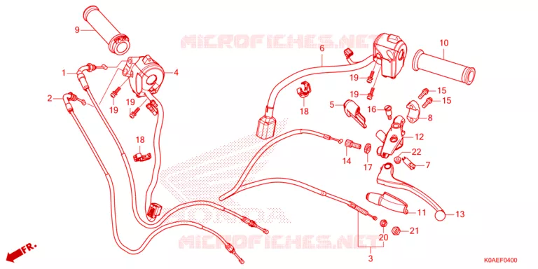 LEVIER DE GUIDON - CABLE - COMMODO Honda MOTO 300 CBF 2023  CBF300NAP