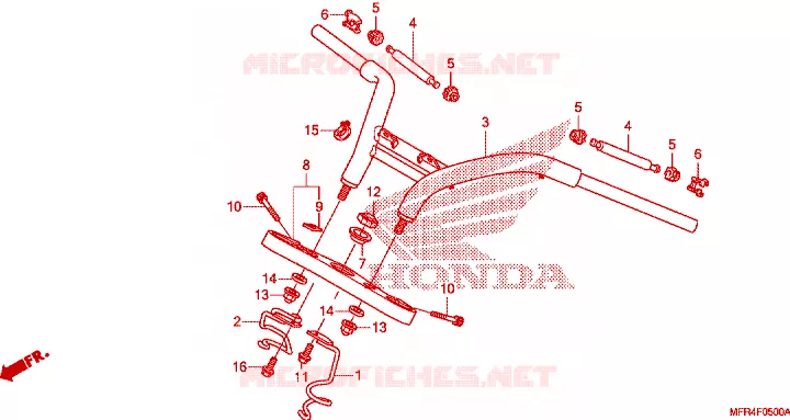 GUIDON - TE DE FOURCHE Honda MOTO 1300 VT 2012  VT1300CXC_A