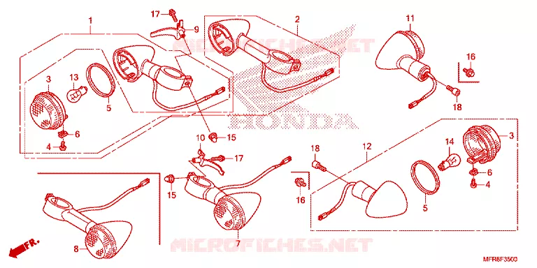 CLIGNOTANT Honda MOTO 1300 VT 2014  VT1300CXE