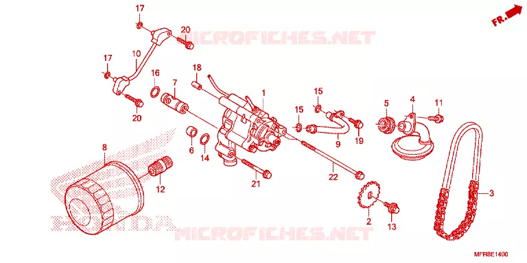 FILTRE A HUILE - POMPE A HUILE Honda MOTO 1300 VT 2014  VT1300CXE