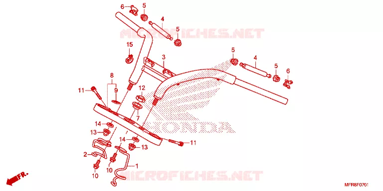 GUIDON - TE DE FOURCHE Honda MOTO 1300 VT 2014  VT1300CXE