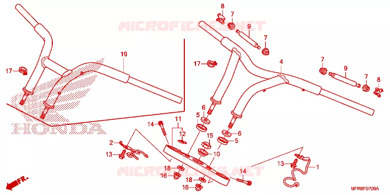 GUIDON - TE DE FOURCHE Honda MOTO 1300 VT 2014  VT1300CTE