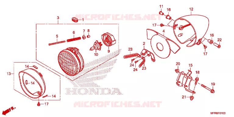 PHARE Honda MOTO 1300 VT 2014  VT1300CTE