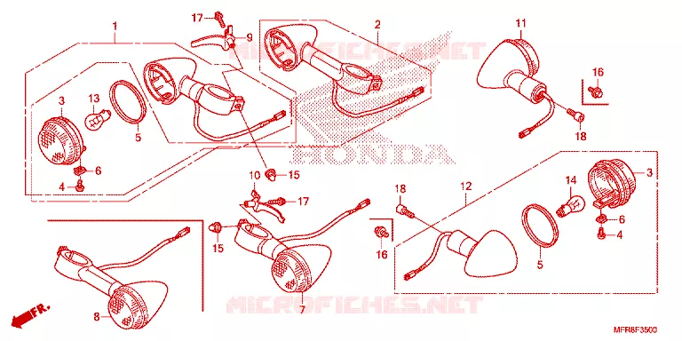CLIGNOTANT Honda MOTO 1300 VT 2014  VT1300CRE