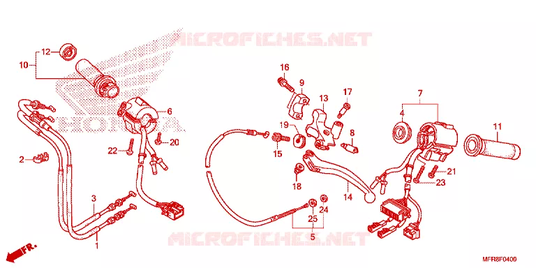 COMMODOS - POIGNEES - CABLES Honda MOTO 1300 VT 2014  VT1300CRE