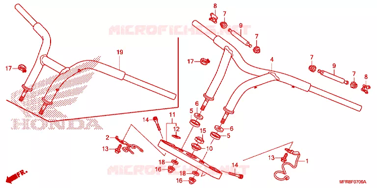 GUIDON - TE DE FOURCHE Honda MOTO 1300 VT 2014  VT1300CRE