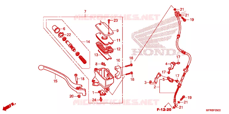 MAITRE CYLINDRE DE FREIN AVANT Honda MOTO 1300 VT 2014  VT1300CRE
