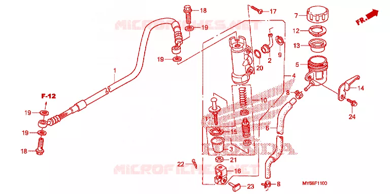MAITRE CYLINDRE DE FREIN ARRIERE Honda MOTO 650 XR 2010  XR650L9