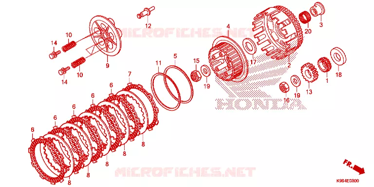 EMBRAYAGE Honda MOTO 250 CRF 2021  CRF250FM
