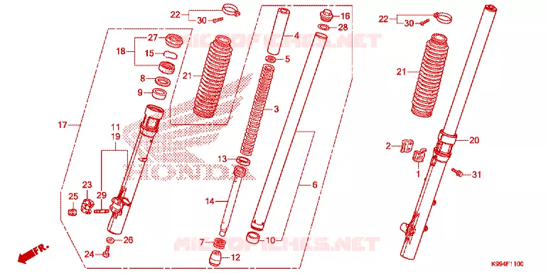 FOURCHE Honda MOTO 250 CRF 2021  CRF250FM