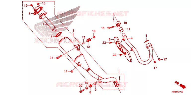 SILENCIEUX D'ECHAPPEMENT Honda MOTO 250 CRF 2021  CRF250FM