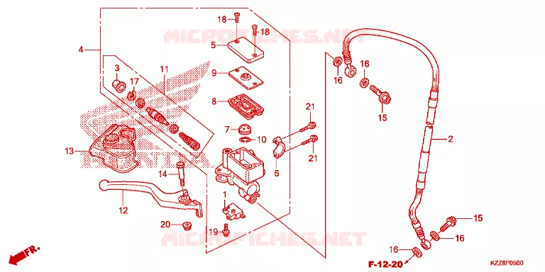 MAITRE CYLINDRE DE FREIN AVANT Honda MOTO 250 CRF 2013  CRF250LD