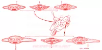 AUTOCOLLANTS pour Honda TACT 50 STAND-UP de 1994