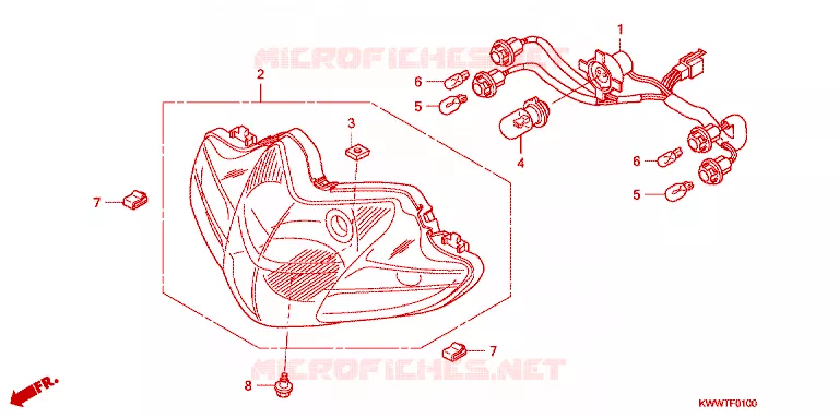 PHARE Honda MOTO 110 WAVE 2011  AFS110KDFB_2TH