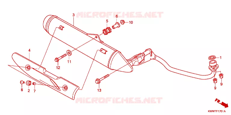 SILENCIEUX D'ECHAPPEMENT Honda MOTO 110 WAVE 2011  AFS110KDFB_2TH