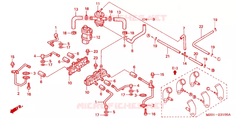 COMMANDE INJECTION D'AIR SOUPAPE Honda MOTO 1500 GOLD-WING 2000  GL1500CTY