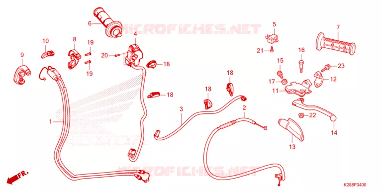 LEVIER DE GUIDON - CABLE - COMMODO Honda MOTO 125 CRF 2024  CRF125FBR