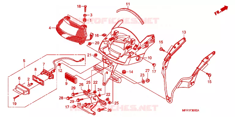 FEU ARRIERE Honda MOTO 1300 VT 2012  VT1300CXC