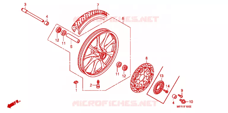 ROUE AVANT Honda MOTO 1300 VT 2013  VT1300CXC