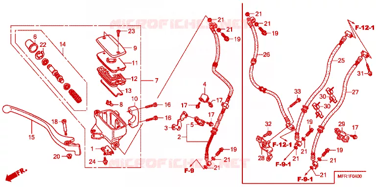 MAITRE CYLINDRE DE FREIN AVANT Honda MOTO 1300 VT 2012  VT1300CXC