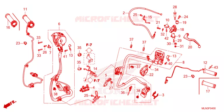LEVIER DE GUIDON - CABLE - COMMODO Honda MOTO 1100 AFRICA-TWIN 2024  CRF1100AR