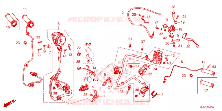 LEVIER DE GUIDON - CABLE - COMMODO Honda MOTO 1100 AFRICA-TWIN 2024  CRF1100AR