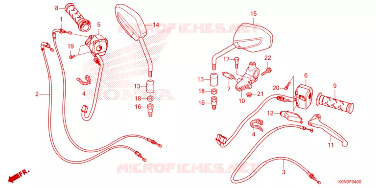 LEVIER DE GUIDON - CABLE - COMMODO Honda MOTO 125 CBF 2024  CBF125MER