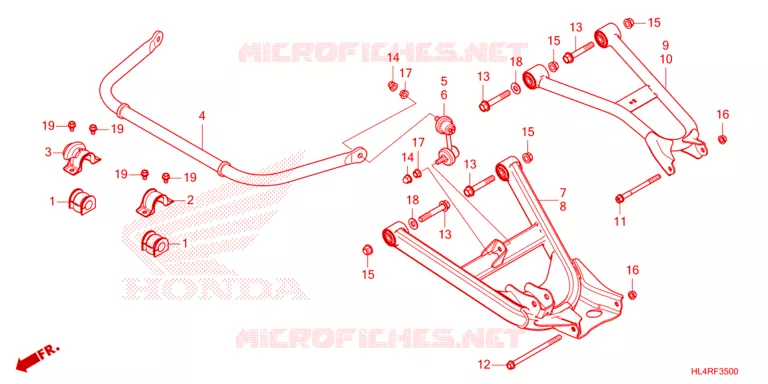TRIANGLES - BARRE ANTI ROULIS Honda ATV 1000 PIONEER 2024  SXS1000M5DR