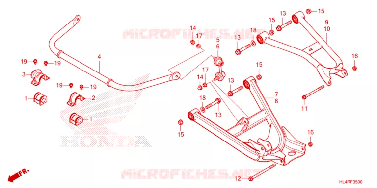 TRIANGLES - BARRE ANTI ROULIS Honda ATV 1000 PIONEER 2024  SXS1000M5DR