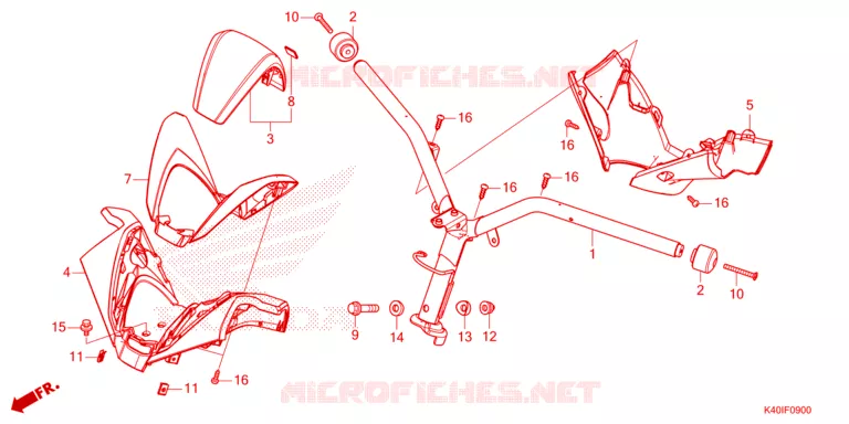GUIDON - CARENAGE Honda SCOOTER 125 FORZA 2023  NSS125ADR_4ED