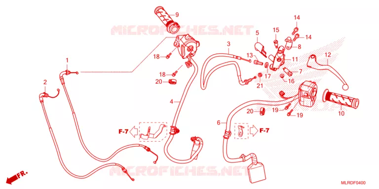 LEVIER DE GUIDON - CABLE - COMMODO Honda MOTO 500 NX 2024  CB500XAR