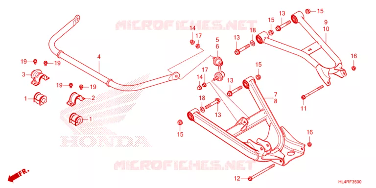 TRIANGLES - BARRE ANTI ROULIS Honda ATV 1000 PIONEER 2024  SXS1000M5PR