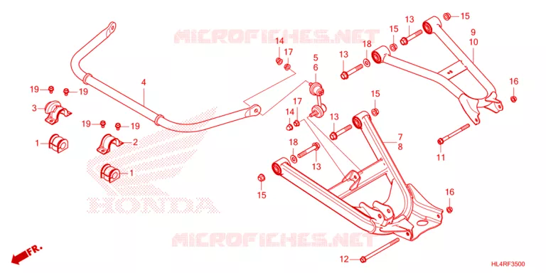 TRIANGLES - BARRE ANTI ROULIS Honda ATV 1000 PIONEER 2024  SXS1000M5DR