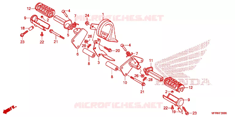 REPOSE PIED Honda MOTO 1300 VT 2024  VT1300CXAR