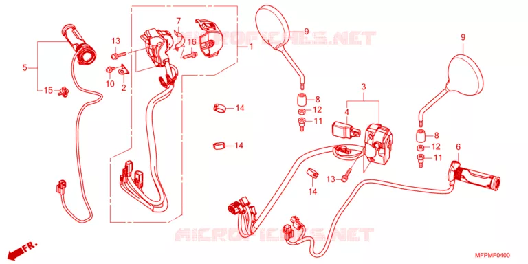 COMMODOS / POIGNEES / MIROIR (CB1300AD/SP) Honda MOTO 1300 CB 2021  CB1300SPP
