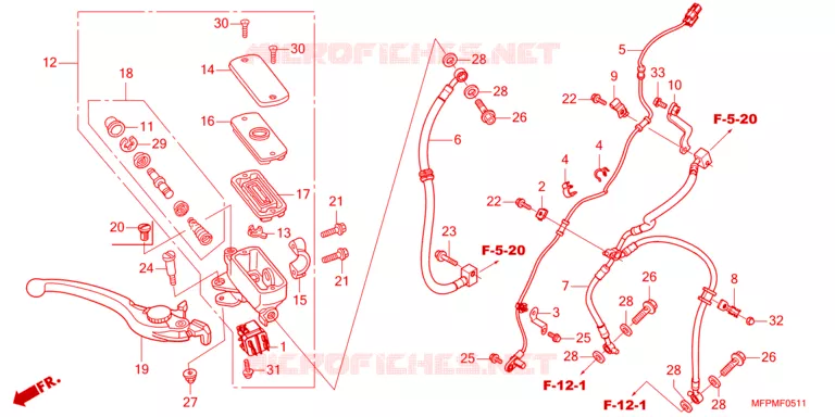 MAITRE CYLINDRE DE FREIN AVANT Honda MOTO 1300 CB 2021  CB1300SPP