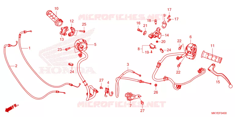 LEVIER DE GUIDON - CABLE - COMMODO Honda MOTO 650 CB 2024  CB650RAR