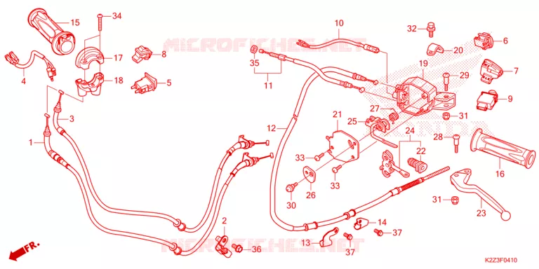 LEVIER DE GUIDON - CABLE - COMMODO Honda SCOOTER 125 AIR-BLADE 2023  ACA125CBFP_2AD