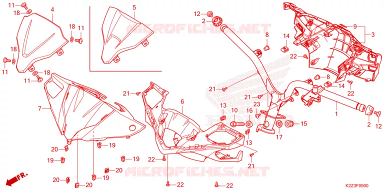 GUIDON - CARENAGE Honda SCOOTER 125 AIR-BLADE 2023  ACA125CBFP_AD