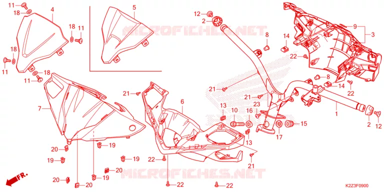 GUIDON - CARENAGE Honda SCOOTER 160 AIR-BLADE 2024  ACA160CAFP