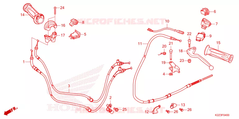 LEVIER DE GUIDON - CABLE - COMMODO Honda SCOOTER 160 AIR-BLADE 2023  ACA160CAFP
