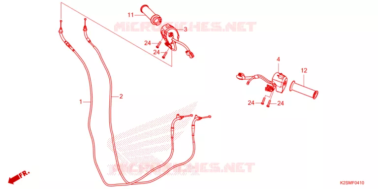 COMMODOS - POIGNEES - CABLES Honda SCOOTER 160 CLICK 2024  ACB160CATN_3MA
