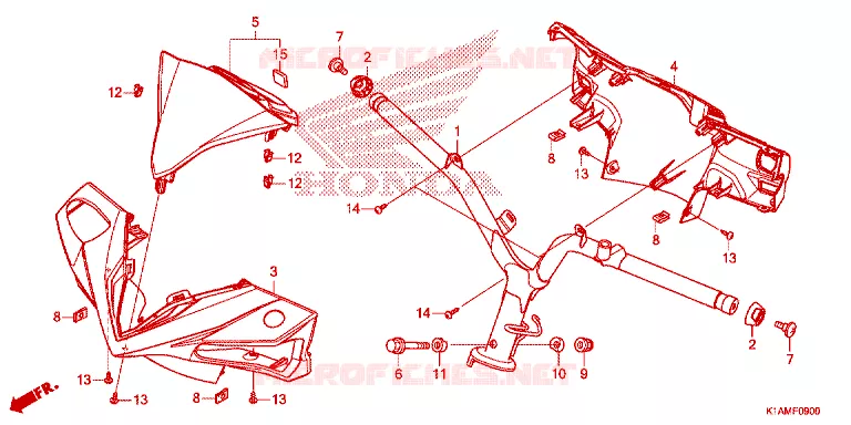 GUIDON - CARENAGE Honda SCOOTER 110 BEAT 2021  ACH110CBFN_MA